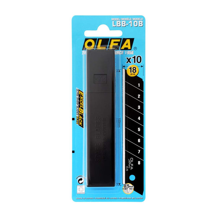 OLFA EXCEL BLACK Ultra Sharp Snap Off Blades 18mm (Pack Of 10)