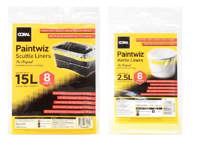 Coral Paintwiz Paint Kettle Bucket Liners Scuttle Liners - 2.5L,5L,15L,25L