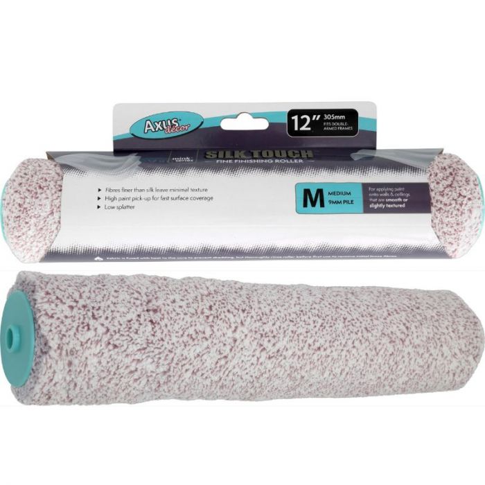 Axus Silk Touch 12" Medium Pile Paint Roller Sleeve Bundle - Captain Chunk Roller Cage