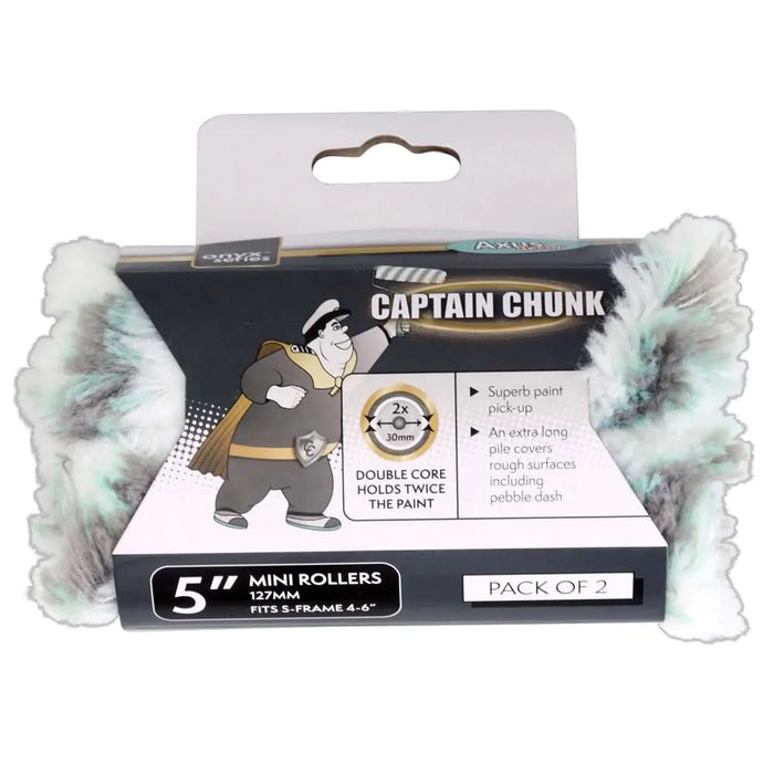 AXUS DECOR CAPTAIN CHUNK 5" INCH PAINT ROLLER SLEEVES (Twin Pack)