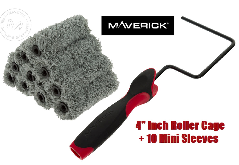 Maverick 500 Paint 4" Inch Mini-Roller Frame and Mni Roller Sleeve Set