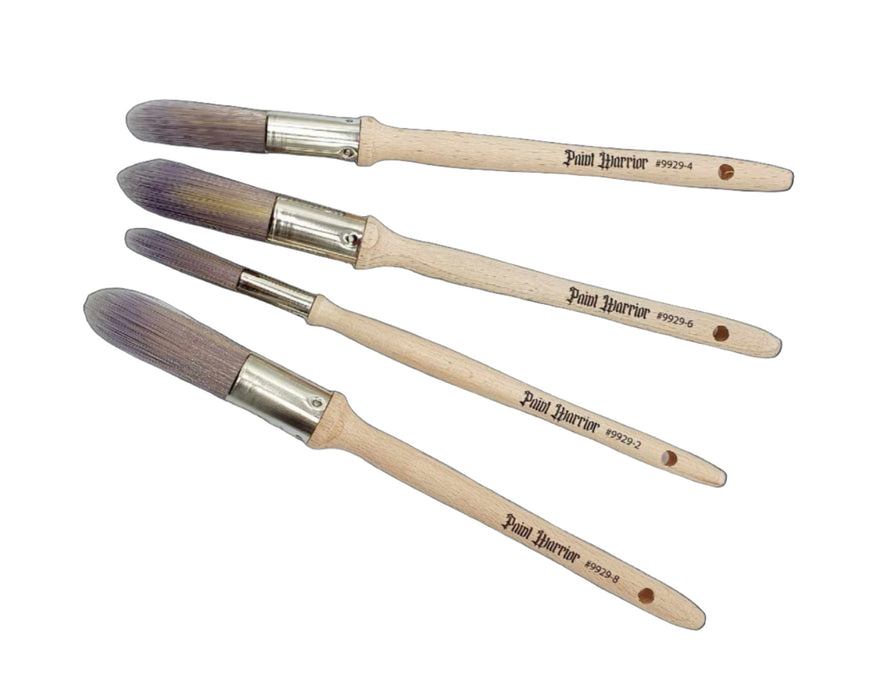 Paint Warrior Round Sash Brush Set 4 Pack