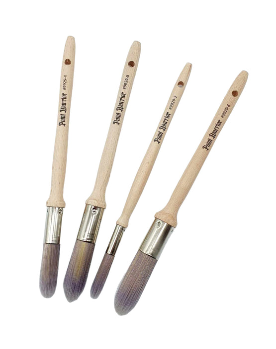 Paint Warrior Round Sash Brush Set 4 Pack