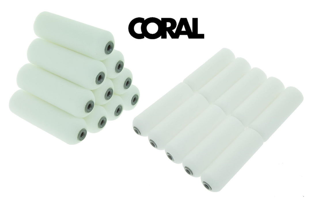 Coral 4" Inch High Density Foam Roller Sleeves - Foam Coater Paint Roller Cover 4" inch 10 Pack