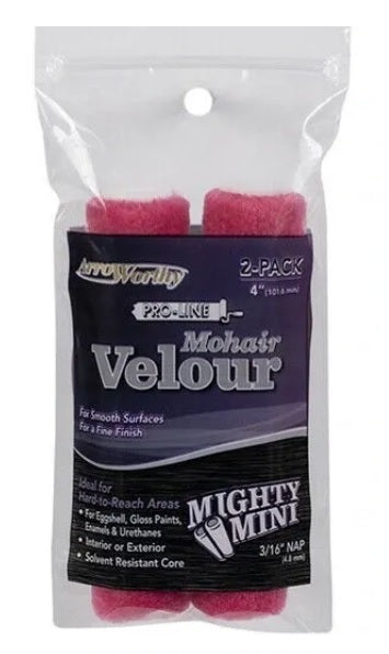 Arroworthy Mohair Velour 4" Inch Roller Sleeves - 3/16in / 5mm NAP (Mighty Mini)