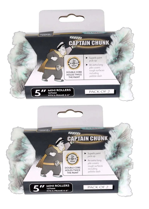 AXUS DECOR CAPTAIN CHUNK 5" INCH PAINT ROLLER SLEEVES (Twin Pack)