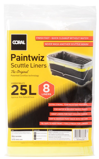 Coral Paintwiz Paint Kettle Bucket Liners Scuttle Liners - 2.5L,5L,15L,25L